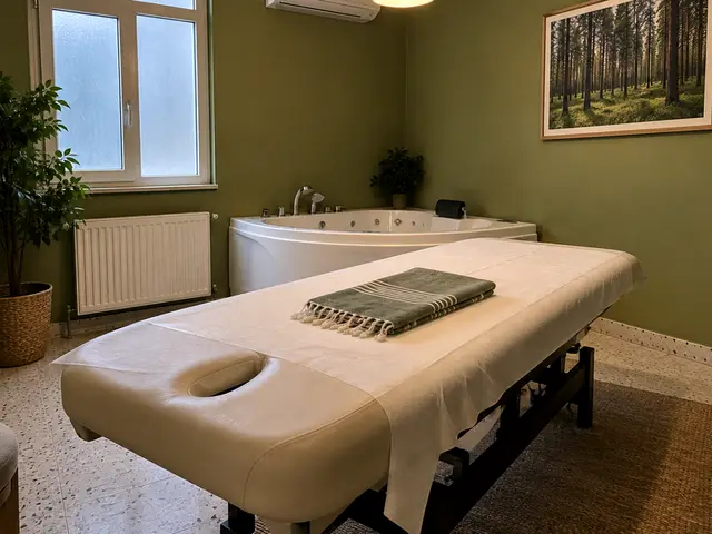 Jakuzili, pencereli aydınlık masaj odası — İstanbul, Masaj Salonun