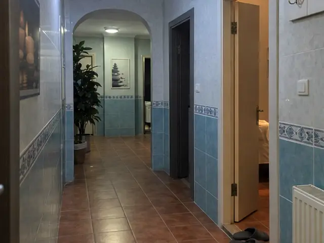 Kemerli girişli, bitkili salon koridoru — İstanbul, Masaj Salonun